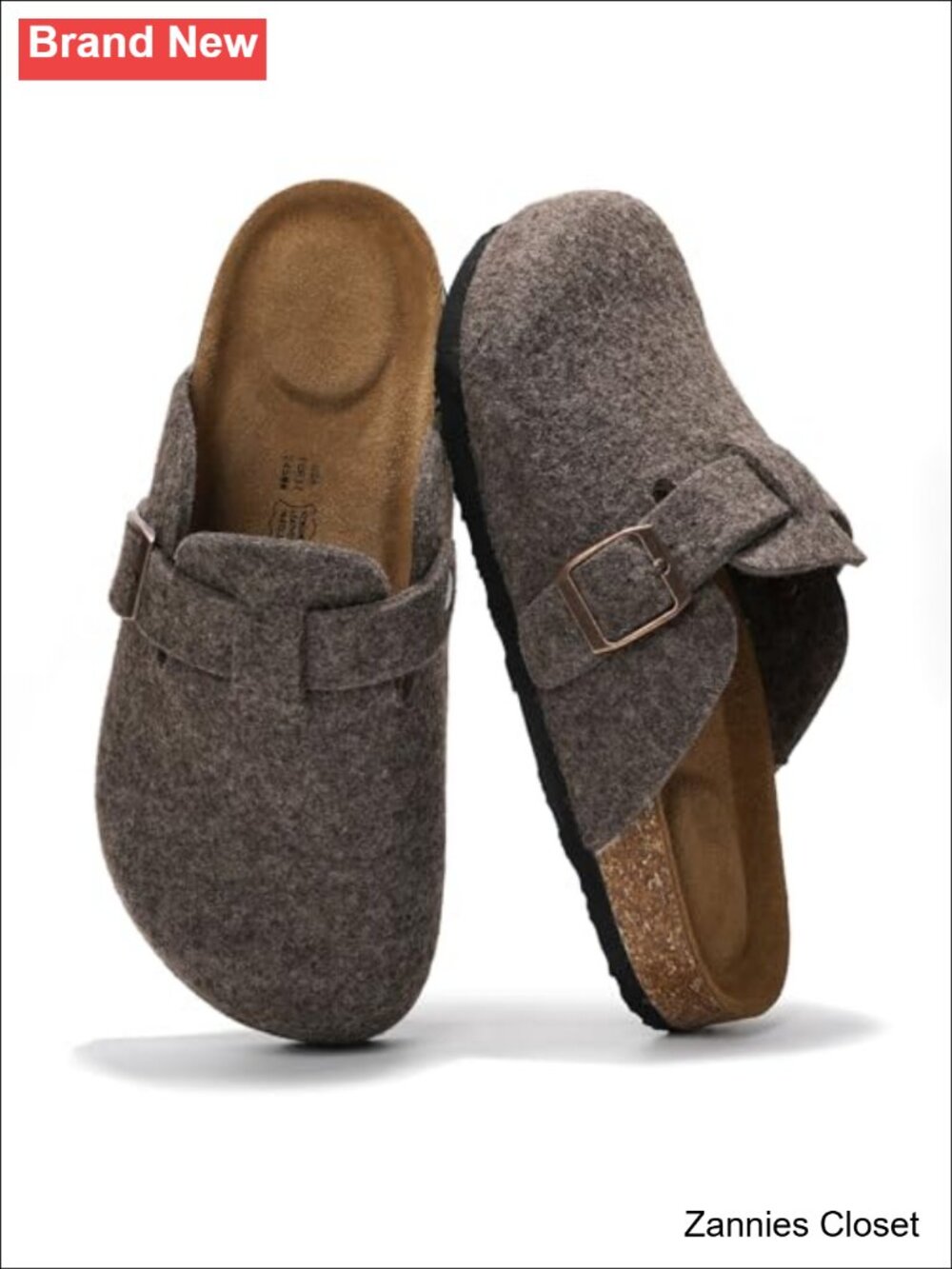 ✨ Genuine Leather Slip-On Clogs for Women Cork Footbed Mules